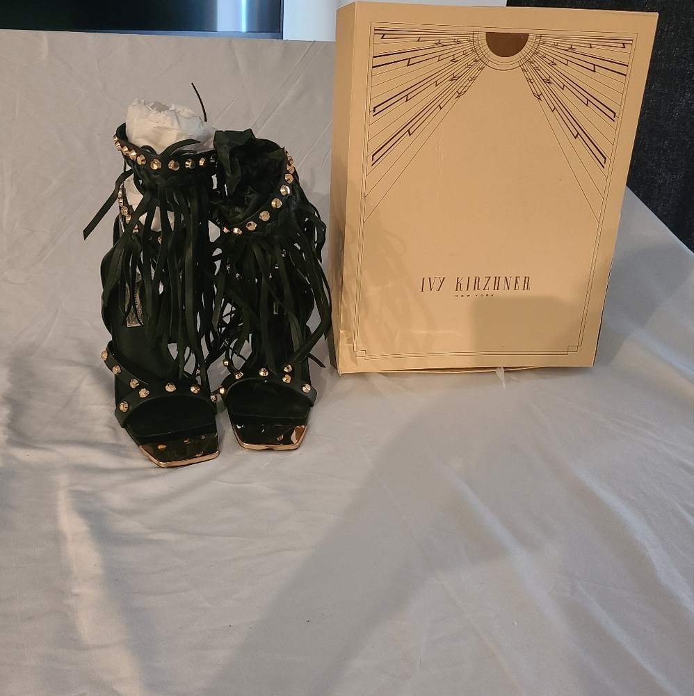 Ivy kirzhner fringe gold studded sandals